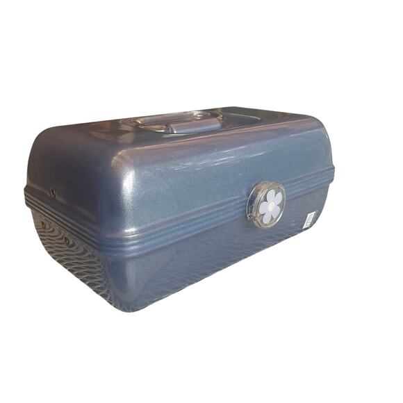 Caboodles On-the-Go Girl Makeup Case Organizer with Mirror Blue Sparkle Travel - Picture 2 of 13